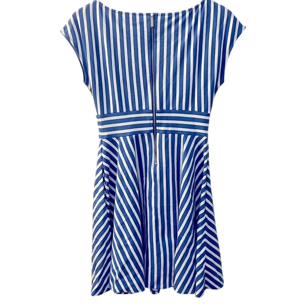 KATE SPADE DRESS Basket Stripe Ponte Fiorella Preppy Blue White Sz Small - Picture 5 of 12